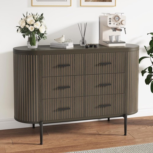 Fluted drawer dresser wooden - 6,