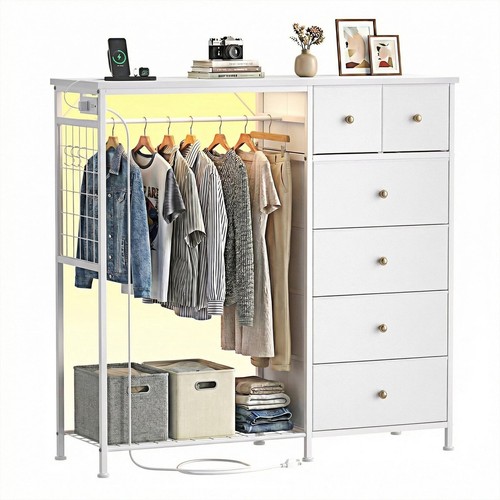Bedroom dresser with hanging - dresser,