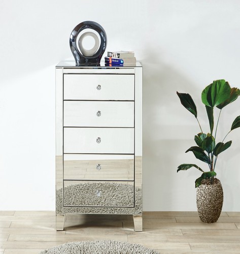 Mirrored drawer tall dresser - mirrored, 5