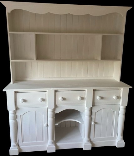 White wood pine dresser with - white,