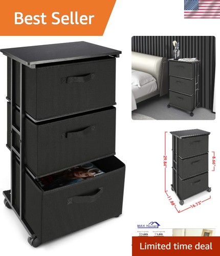 Drawer black fabric dresser - fabric,